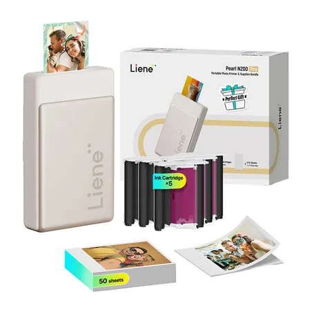 Liene Pearl N200 Pro 2x3" Portable Photo Printer Kit (Gold)